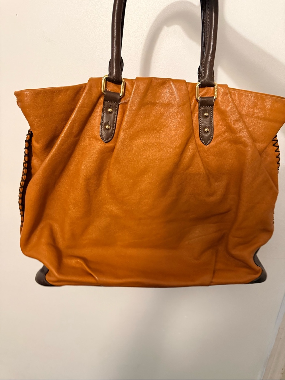 MCM Cognac Leather Tote with Dark Brown Handles - Picture 2 of 16